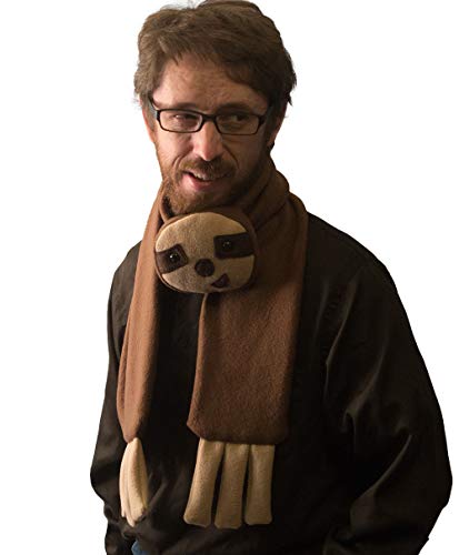 Handmade Fleece Sloth Scarf Brown