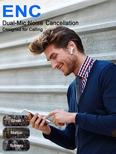 GCBIG Wireless Earbuds, Bluetooth 5.3 Headphones in Ear, 25H Playtime Wireless Earphones with 4 Mics, IP7 Waterproof Bluetooth Earbuds with Hi-Fi Stereo Sound, ENC Clear Call, Touch Control, USB-C