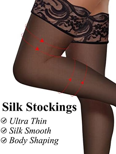 4 Paar Overknee Strümpfe Damen - Sexy Strümpfe Mit Spitze Für Cosplay