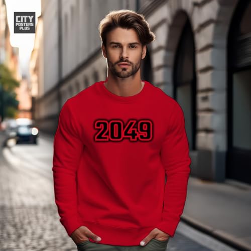Sweatshirt rouge coton 2049 Year vêtement streetwear unisexe - 2
