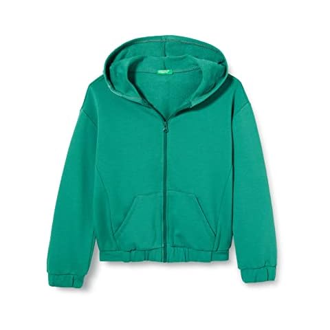 United Colors of Benetton Sudadera con Capucha Verde Marino para Niñas Cover