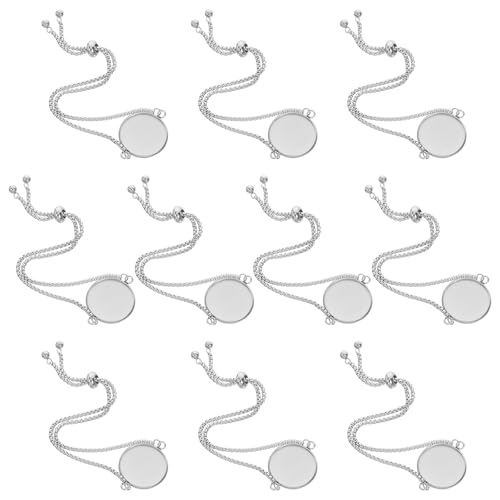 Supports bracelets réglables en acier inoxydable pour création de bijoux DIY