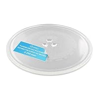 DL-pro Universal Mikrowellenteller 25,5cm Drehteller Drehscheibe Teller Glasteller Glasplatte Glasdrehteller mit 3 Noppen 255mm Rund Ersatz für Microwelle Mikrowelle