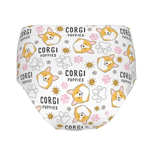 Smiling Corgi Puppies Girls' Underwear Soft Cotton Little Girls Panties Comfort Briefs2