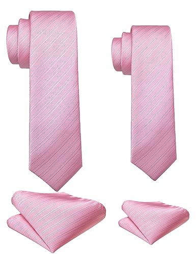 Barry.Wang 2 PACK Ties for Father and Son Fashion Children Tie Men Necktie Jacquard Handkerchief