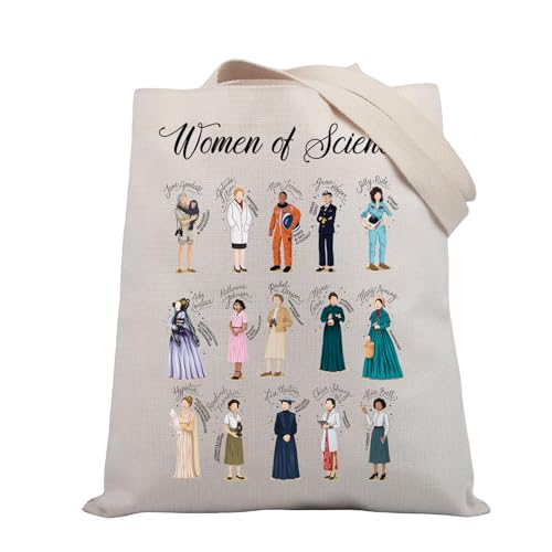 BDPWSS Sacola Women of Science - Presente empoderamento para mulheres em STEM, presente de cientista feminista, Science Women Tg, Medium, Tendência