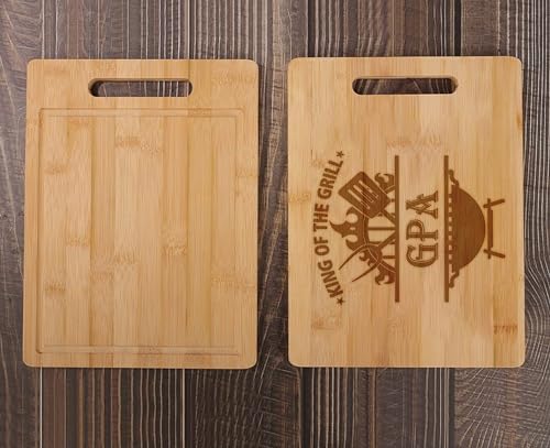 Tabla de cortar rectangular de bambú con surco para jugos miniatura 3
