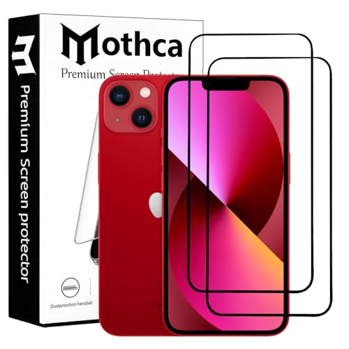 Image of Mothca Military-Grade Tempered Glass Screen Protector Compatible for iPhone 13 Mini with Edge to Edge Coverage - Case Friendly, Anti-Scratch & Bubble-Free Installation Kit (Pack of 2)