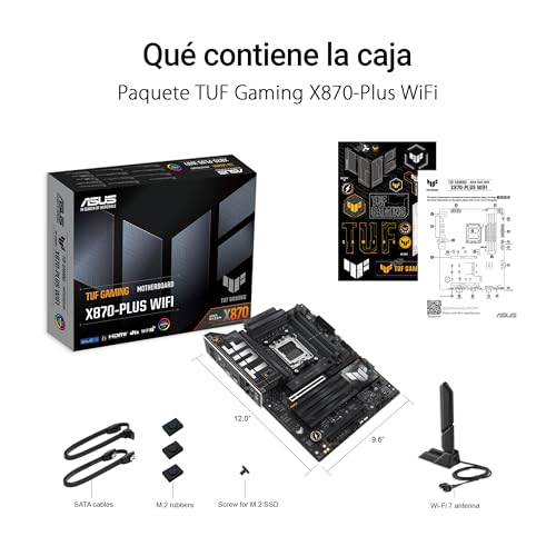 ASUS TUF GAMING X870-PLUS WIFI AMD ATX motherboard, 16+2+1(80A) power stages, DDR5, PCIe 5.0 w/ full support for next-gen GPUs, 4 x M.2 slots, WiFi 7, USB4, front USB 20Gbps w/ PD Fast Charge - 8