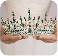 Vista 1 de Tiara barroca de cristal con diamantes de imitación, corona de princesa, tiara para mujer, boda, cumpleaños, fiesta de Halloween