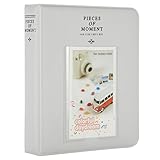 CAIUL [Instax Mini 9 Photo Album] Compatible Pieces of Moment Book Album for Films of Fujiflm Instax Mini 7s 8 8+ 9 25 26 50s 70 90 (64 Photos, Smokey White)