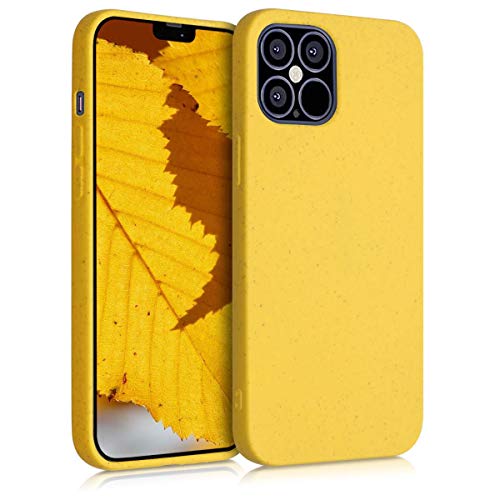 kalibri Funda Compatible con Apple iPhone 12/12 Pro Carcasa Hecha de TPU y Trigo Natural ecológico - Amarillo