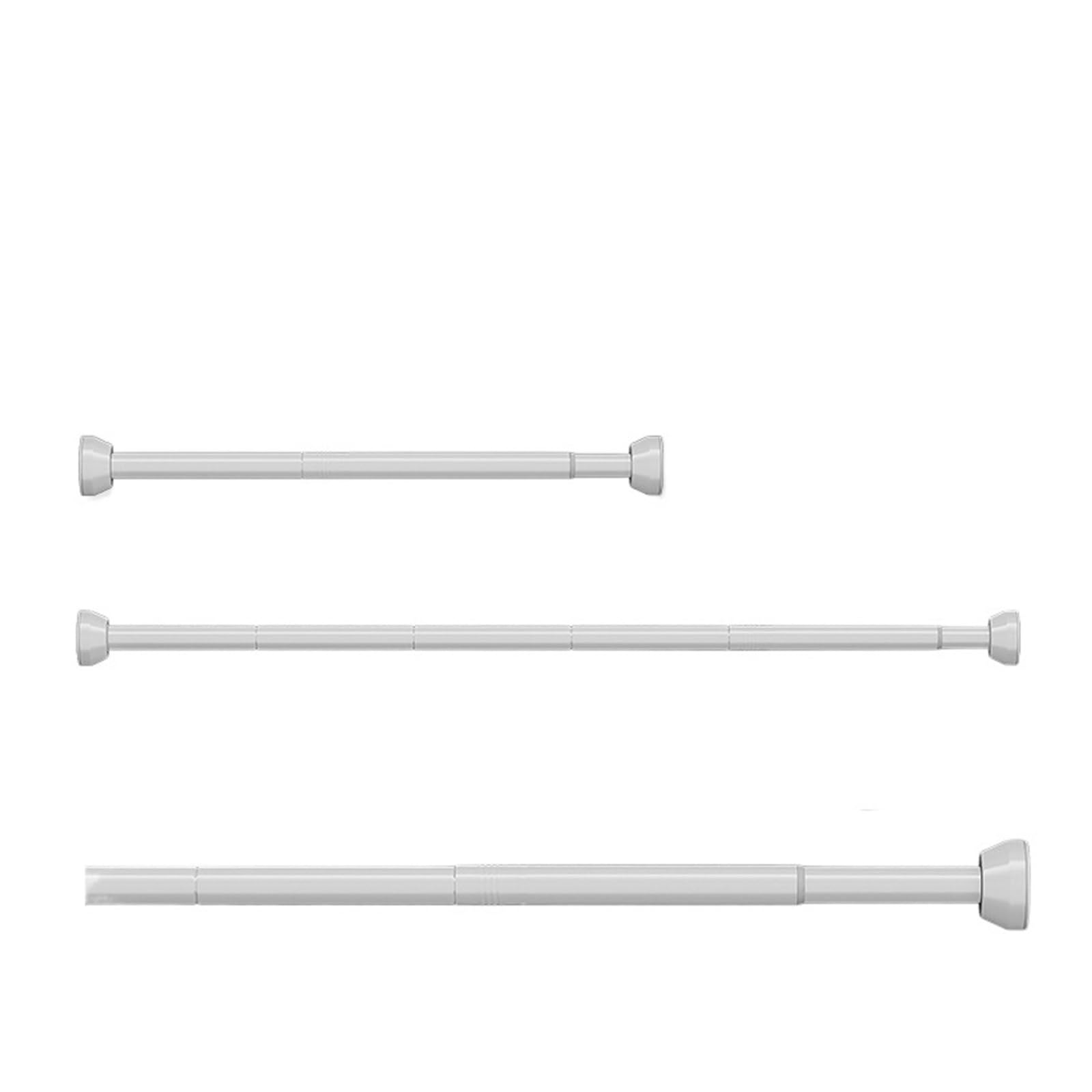 Adjustable Stainless Steel Clothes Drying Rack No-Drill Telescopic Pole Curtain Rod for Balcony Bathroom for Wardrobe and Cloakroom(White65-255CM)