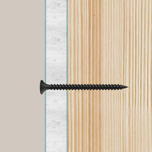 BOUMVID Schnellbauschraube M3.5 x 60 mm, 50 Stück Schnellbauschrauben Schwarz Grobgewinde Holz Trockenbauschrauben, Gipskarton Trockenbau Rigips Schrauben, Gipskartonschraube Rigipsplatten