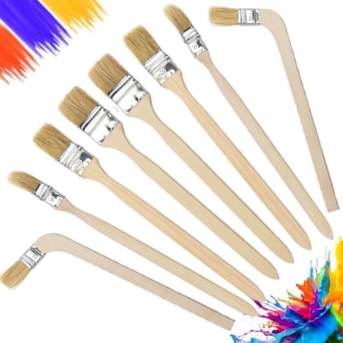 KITERI 8 Pcs Radiator Paint Brush Long Reach Angled Paint Brush Wooden