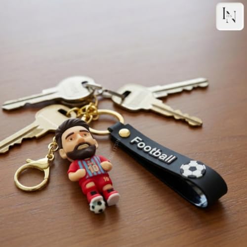 Image of Football jersey Keychain | Ronaldo key chains | messi Keychain | 3D Cute silicone key chain for bike men | soccer Keyring gifts for boys | anime key holder for bag