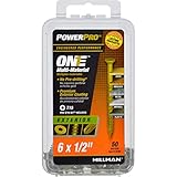  Hillman Fasteners 116780 Power Pro One Lot de 50 vis d\'extérieur à tête plate Revêtement époxy bronze 15,2 x 1,9 cm Quantité : 5.