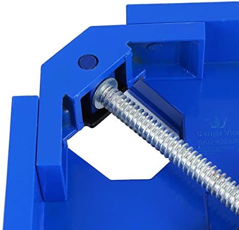 TOPWAY 90 Degree Right Angle Clamp, 2PCs Set Single Handle Corner Vice Aluminum Alloy Adjustable Swing Bench Tool for DIY Woodworking Welding Cabinet Drawer Carpenter, Blue 402308