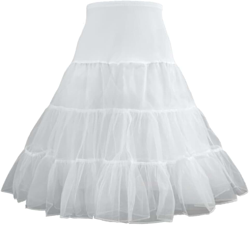 1950s Women's Vintage Petticoat Knee-Length Tulle Skirt Crinoline Half Slip.