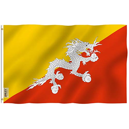 ANLEY Fly Breeze 3x5 Foot Bandeira do Butão - Cor vívida e resistente ao desbotamento UV - Cabeçalho