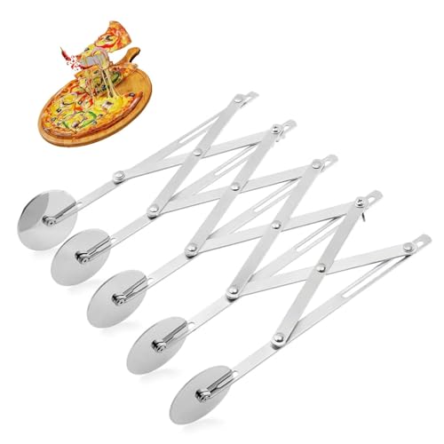 CHSEROK Roulette a Pizza, 5-Roues Coupe-Pizza Rouleau de Pâte, Matériau en Acier Inoxydable, pour...