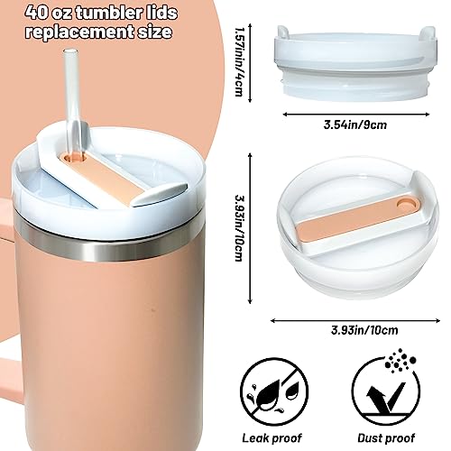 Heymoly 40 Oz Tumbler Lid Replacement Fit For Stanley, Spill Proof And Splash Resistant Tumbler Covers Fit For Tumbler 40 Oz And Coffee Mugs(2 Pack, Pink Dusk) #TOP1