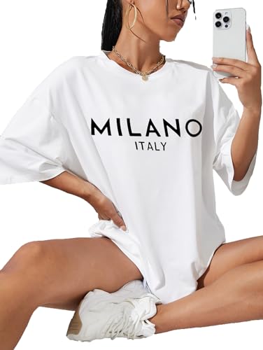 Oversized Tshirts for Women Trendy Graphic Tees Vintage Summer Short-Sleeve Preppy Shirts Casual - Image 5