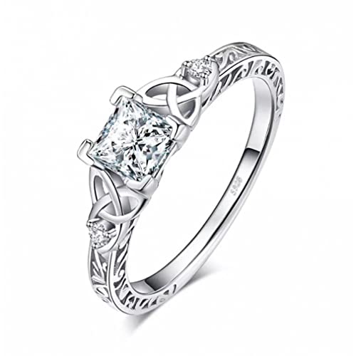 Bague de fiançailles en argent 925 anti-ternissement pour éviter les allergies de peau sensibles