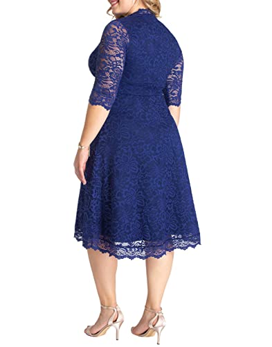Image of Kiyonna Women's Plus Size Special Occasion Mademoiselle Lace Cocktail Dress
