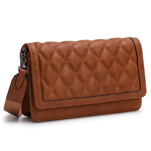Image of Alldaily Quilted Small Crossbody Bag for Women, Wallet Purse with Card Slots & Phone Holder
