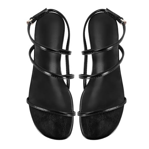 Image of Beaded Strappy Flat Sandals for Women Bohemian Sandals Open Toe Slingback Flats Vacation Beach Casual Daily Dressy Summer Shoes