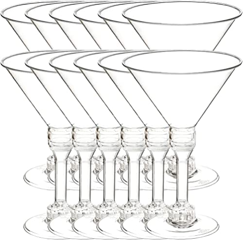 Set di 20 bicchieri da Martini in plastica, bicchieri da cocktail coppe trasparenti, squisiti bicchieri da coupé for champagne for cocktail for casa, bar, ristoranti e feste ( Color : Transparent , Si
