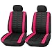 Upgrade4cars Auto-Sitzbezüge Vordersitze Schwarz Pink | Auto-Sitzschoner Set Universal für Fahrersitz & Beifahrer | Auto-Zubehör Innenraum