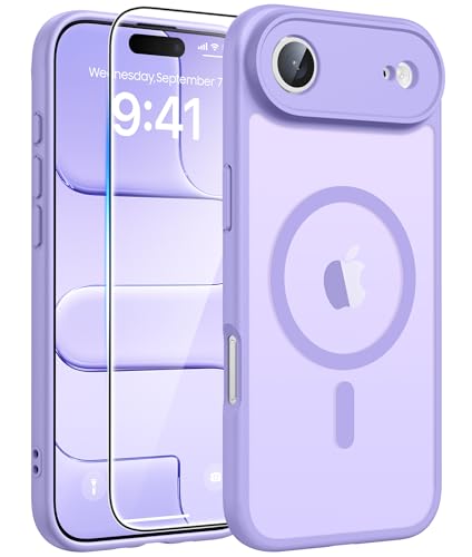 Image of FNTCASE for iPhone Air Case: [Compatible with Magsafe] Translucent Matte Cases with [Full Camera Protection] [Screen Protector] Military Grade Shockproof Protective Phone Cover - Light Purple