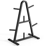 Standard Hantelständer für Heim-Fitnessstudio, 180 kg Hantelscheibenbaum für 2,5 cm große Platten, A-Rahmen Hantelscheibenhalter mit Langhantelaufbewahrung, kompaktes Stoßstangen-Plattenregal und