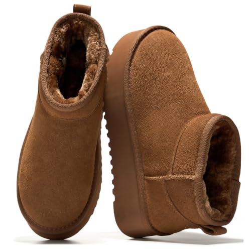 Image of Project Cloud 100% Genuine Leather Platform Ankle Boots for Women