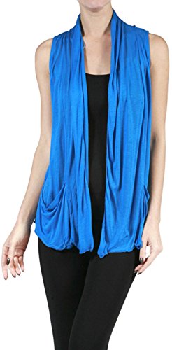 Image of ToBeInStyle Womens Open Front Casual Shrug Lightweight Layering Cardigan Sleeveless or Short Sleeve