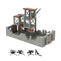 UpGLeuch Klemmbausteine WW2 Militär Szene mit Militär Waffen Set, Militär Basis Bausteine Diorama Bausatz ww2 Militärspielzeuge – Ansicht 2
