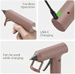 Tilswall Cordless Hot Glue Applicator, Fast Preheating with 2000mAh Built-in Battery Hot Melt Glue Gun, 20 Premium Glue Sticks, Mini Glue Gun Ideal for Crafts, DIY Gift, Repairs Dark Brown
