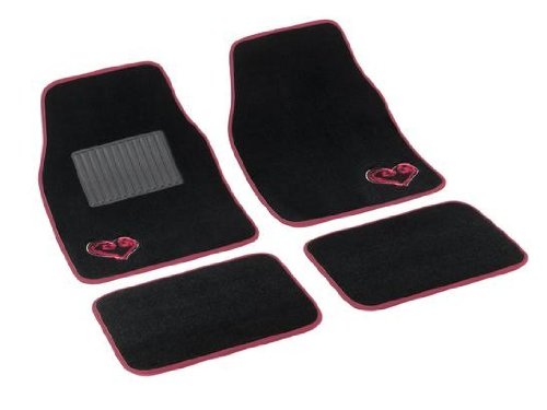 Bottari 29103 - Alfombrillas para Coche, Negro/Rosa