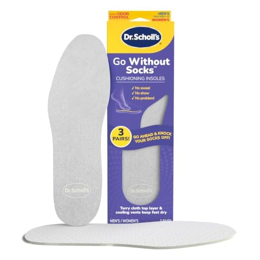 Dr Scholl’s Go Sockless! Cushioning Insoles for Women Men Unisex, 3 Pairs, Trim to Fit - Absorbs Moisture to Keep Feet Dry, Shoe Inserts for Women Men with Plush Terry Cloth Layer for Added Comfort