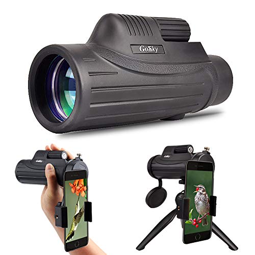 Gosky 12x50 Monocular Telescope with Smartphone Adapter and Tripod - BAK4 Prism FMC