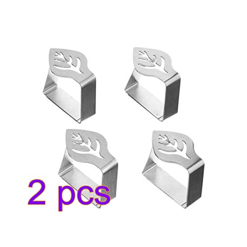 A0ZBZ 8pcs Leaf Shape Steel Clip Tablecloth Clamps Stainless Steel Clip Holder Adjustable Silver Tablecloth Holder for Outdoor Party