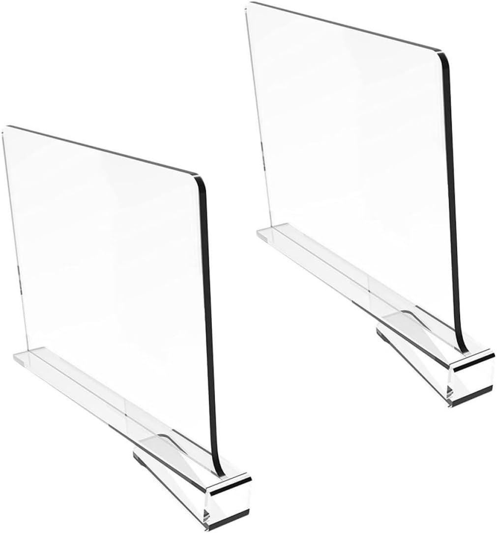 2pcs Partition Bookshelf Closet Dividers Multi-Functional Acrylic Divider for Household Closet Shelf Separator