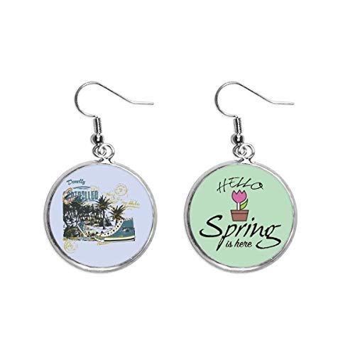 Pendientes de primavera estilo playa para paseos urbanos con diseño de cocotero