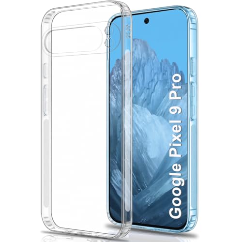 Image of TheGiftKart Back Cover Soft Case for Google Pixel 9 Pro | Best Camera Protection | Inbuilt Dust Plugs & Anti-Slip Grip | Ultra Clear Slim Back Cover Case for Google Pixel 9 Pro (Silicone, Transparent)