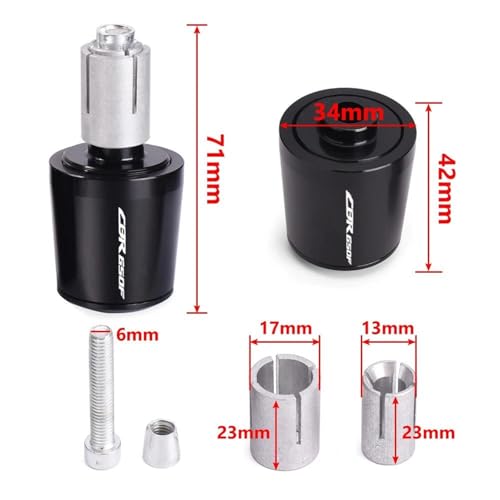 Poignées de moto bouchons d'extrémité de guidon CB650F accessoires noirs - 2