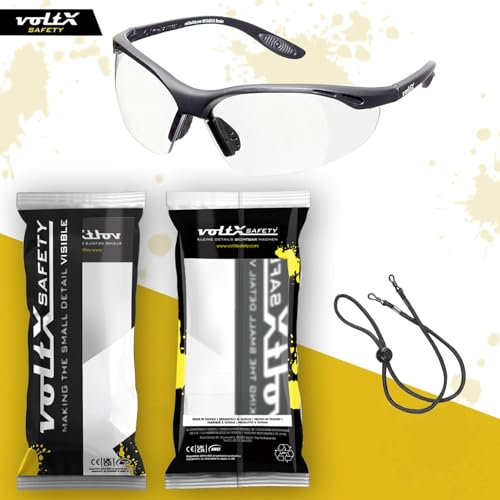 Miniatura 6 de Voltx Constructor Transparentes Dioptría 1,50 Gafas De Seguridad Con Aumento Total De Lente No Bifocal , Incluye Cordón Con Tope Regulable Lente Uv400 Con Recubrimiento Antivaho