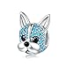 Produktbild FOREVER QUEEN Damen Hund Charm Bead 925 Sterling Silber 5A Zirkonia Tier Haustier französische Bulldogge Charm Anhänger Schmuck für Tierliebhaber Frauen Mädchen mit eleganten Geschenkbox