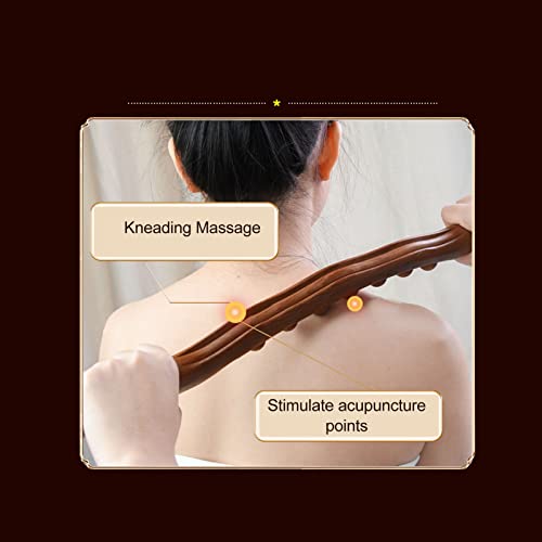 Wood Scraping Stick, Guasha Wood Stick Tools, 7 Bead Muscle Relax Lymphatic Drainage Beech Scraping Stick Gua Sha Massage Tool For Neck Back #TOP5